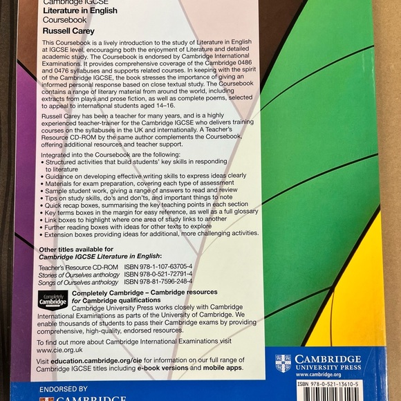 Cambridge IGCSE Literature in English Book - Picture 2 of 3